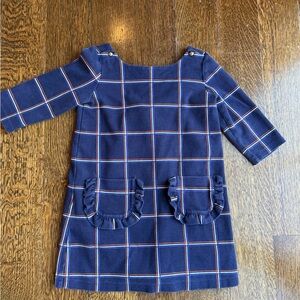 Janie and Jack Navy Checkered Kids Dress
